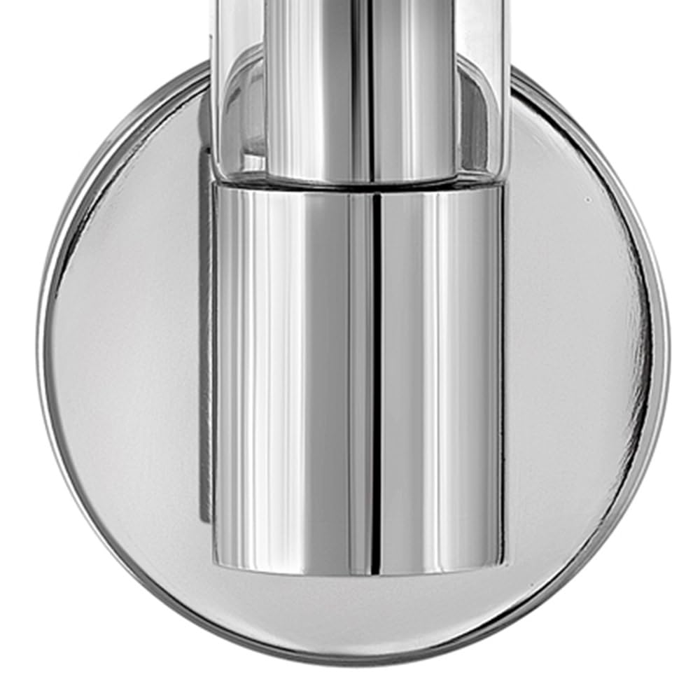 Lark Shea 85400CM Single Bathroom Vanity Light - Cylindrical Clear Glass Wall Sconce, Up or Down Mount - Chrome Finish for Bathroom, Powder Room, or Dressing Area Lighting