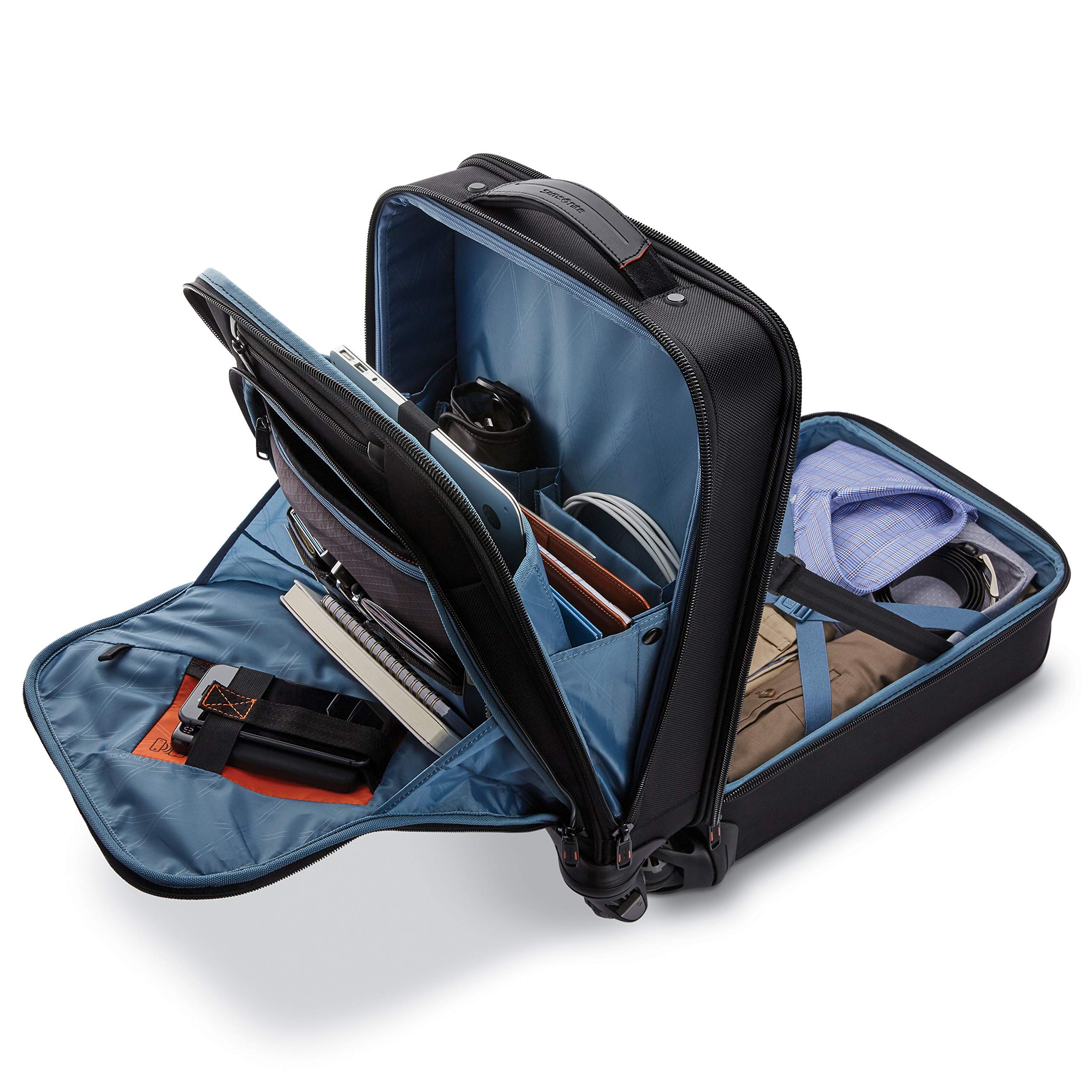 Samsonite Pro Vertical Spinner Mobile Office Business Carry-On Luggage - Black - Perfect for Business Travel & Work Trips