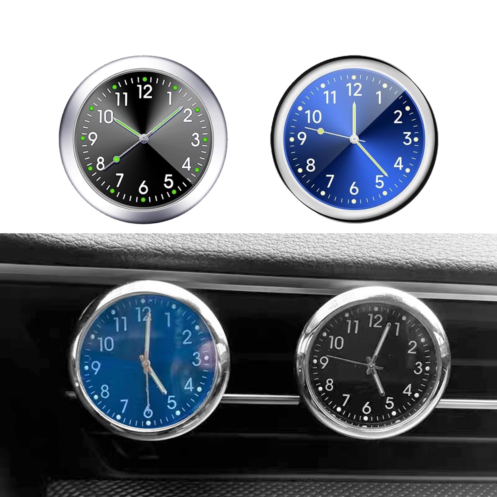 2-Pack Car Luminous Dashboard Clock - 1.5