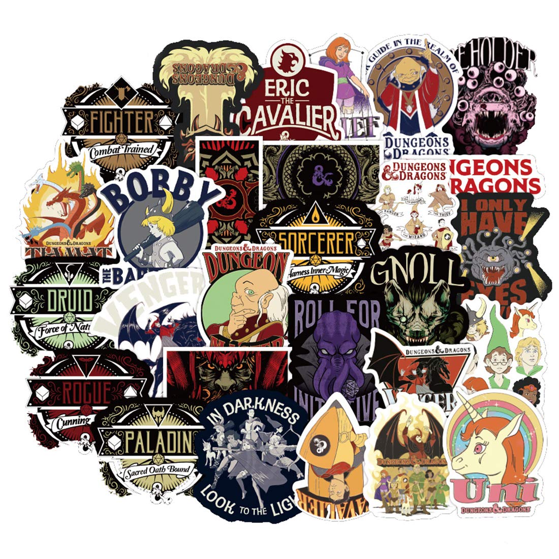 50Pcs Dungeons & Dragons Stickers Set - Waterproof Vinyl Decals for Laptops, Books, Cars, Motorcycles, Bikes & More | Perfect for Gaming Fans, Fantasy Lovers & DIY Decoration