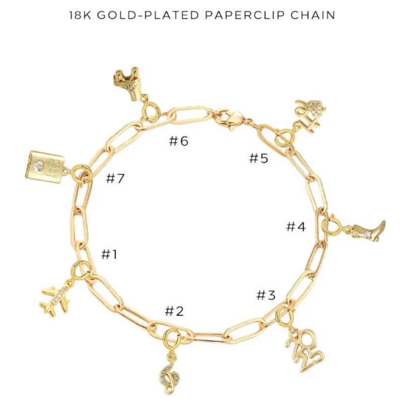 Elegant Charm Bracelet with Assorted Charms - Perfect for Women's Fashion & Gift Giving - $74.00