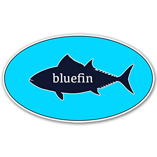 Premium Bluefin Tuna Oval Vinyl Sticker - Waterproof Decal for Car, Phone, Helmet & Laptop - Multiple Sizes Available - Perfect for Outdoor Gear, Sports Equipment & Personalization
