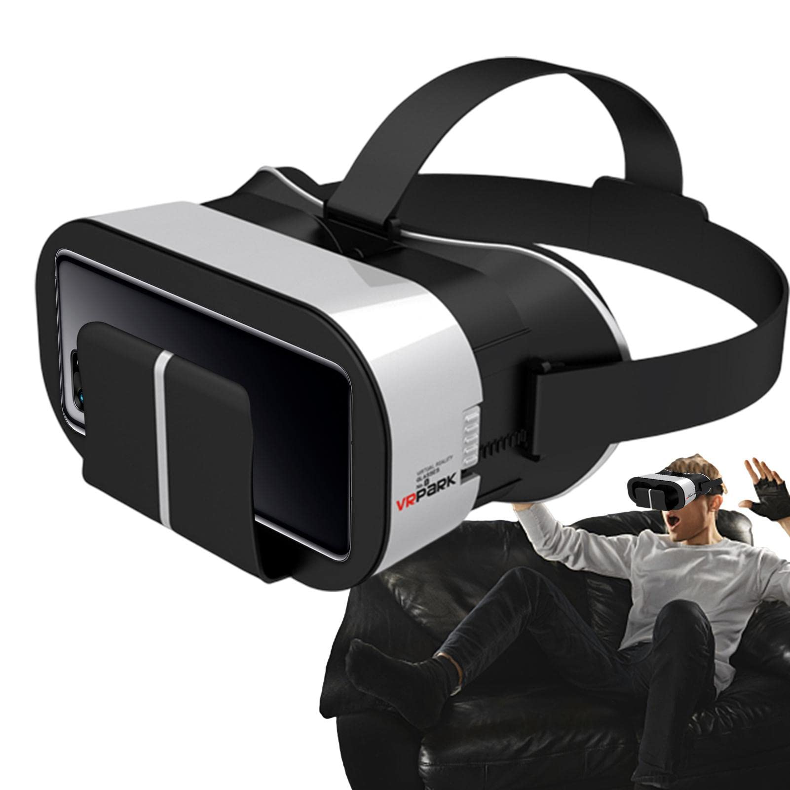 VR Glasses for Smartphones - Adjustable Virtual Reality Headset with HD Display for 3D Movies, 360 Videos, Travel & Education - Perfect for Gaming, Home Theater & Immersive Learning Experiences