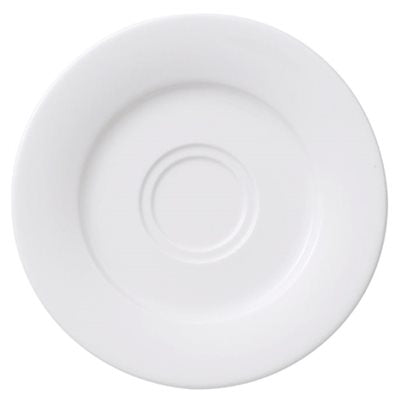 Villeroy & Boch Affinity 6.25-Inch White Porcelain Saucer - Set of 6 - Elegant Tea & Coffee Cup Plates for Dining, Restaurants, and Home Decor