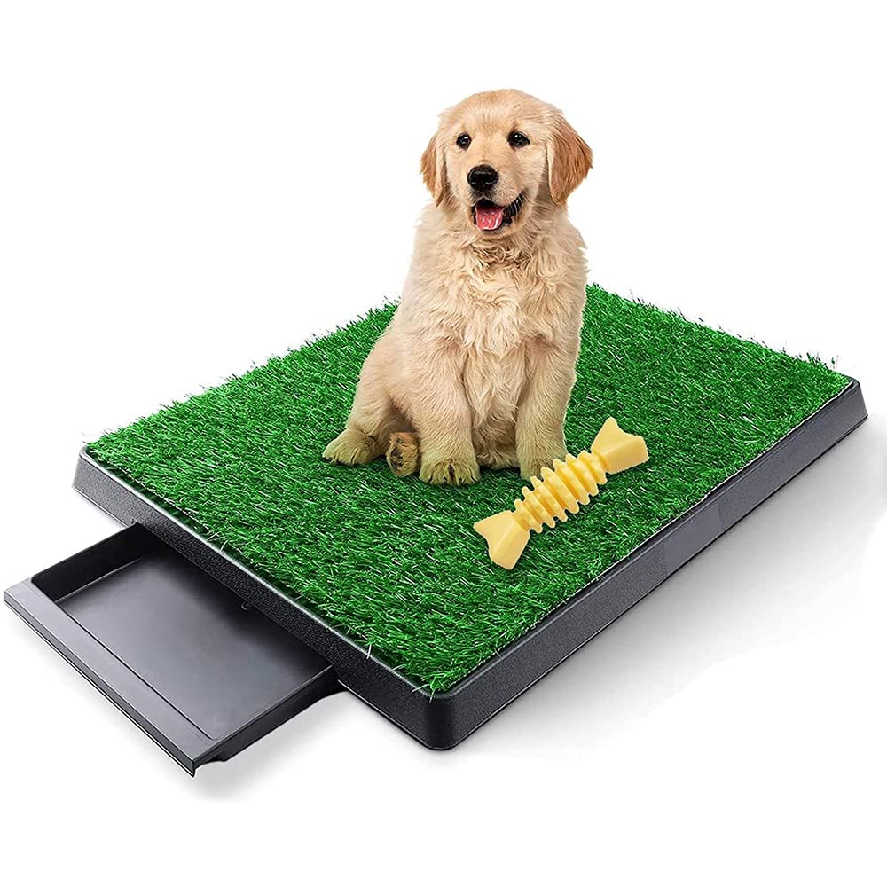 **Premium Puppy Potty Training Grass Pad with Tray - Indoor & Outdoor Portable Pet Toilet for Small Dogs - Ideal for Apartments, Travel & Home Use**