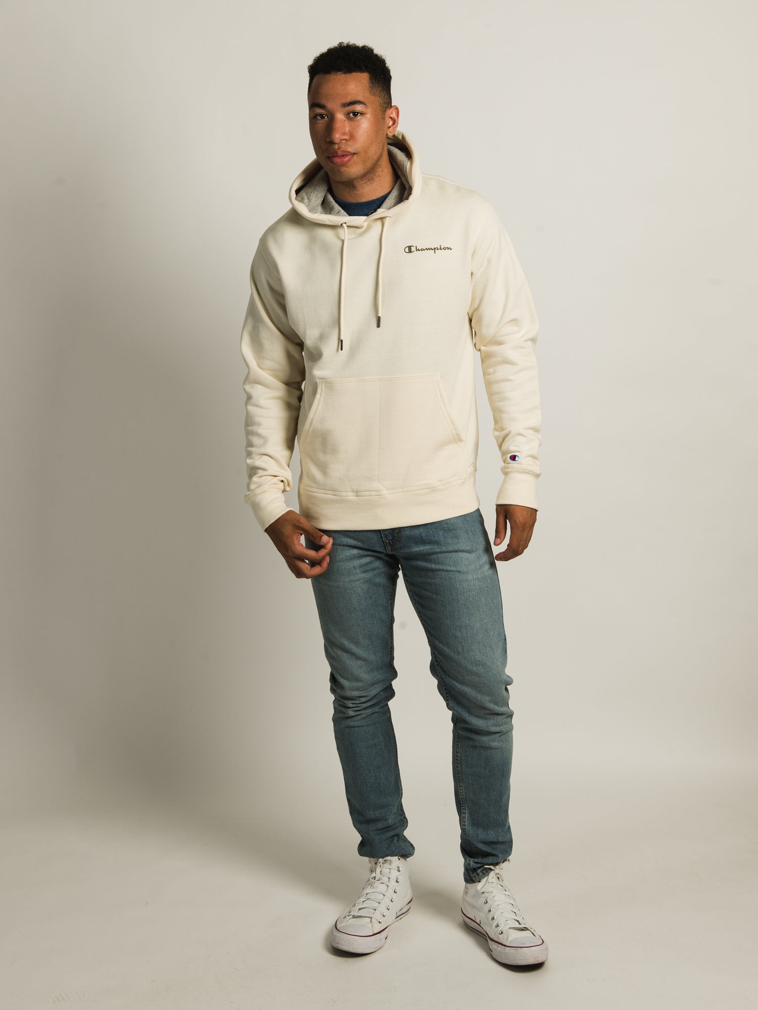 Champion Powerblend Script Hoodie - Soft & Comfortable Pullover Sweatshirt for Men & Women - Perfect for Gym, Casual Wear & Outdoor Activities
