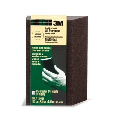 3M 07053 Fine Angled Sponge - Premium Cleaning Sponge for Kitchen, Bathroom & Household Use - Durable & Non-Scratch for Dishes, Countertops & Appliances