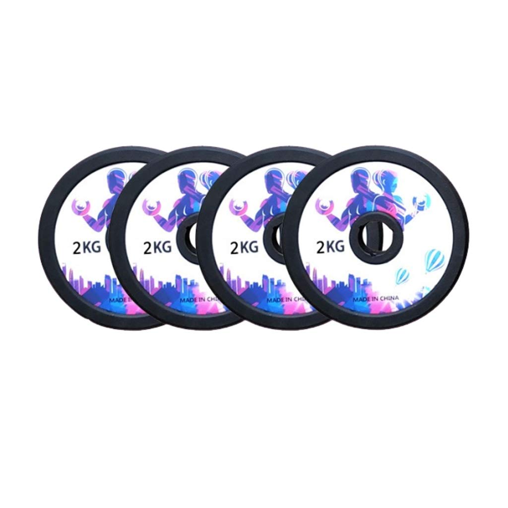 Fevilady 1-Inch Standard Rubber Weight Plates - 4-Pack for Dumbbell and Barbell Sets - Home Gym Fitness Equipment for Strength Training & Weightlifting - Perfect for CrossFit, Bodybuilding, and Home Workouts