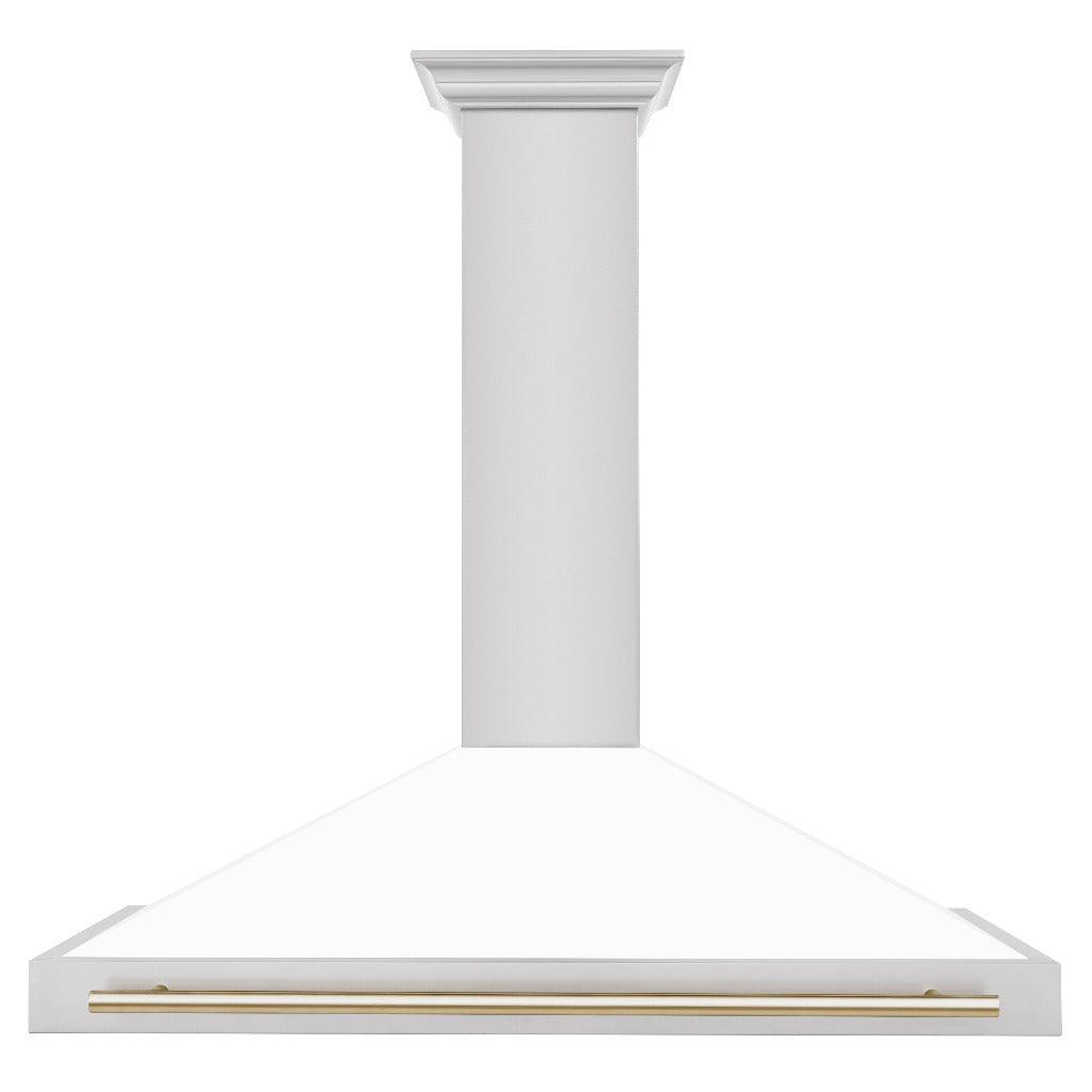 ZLINE KB4STZ WM48 48-Inch Convertible Stainless Steel Range Hood with White Matte Shell - Professional Kitchen Ventilation for Home Chefs | Perfect for Modern Kitchens, Open-Concept Homes & Gourmet Cooking