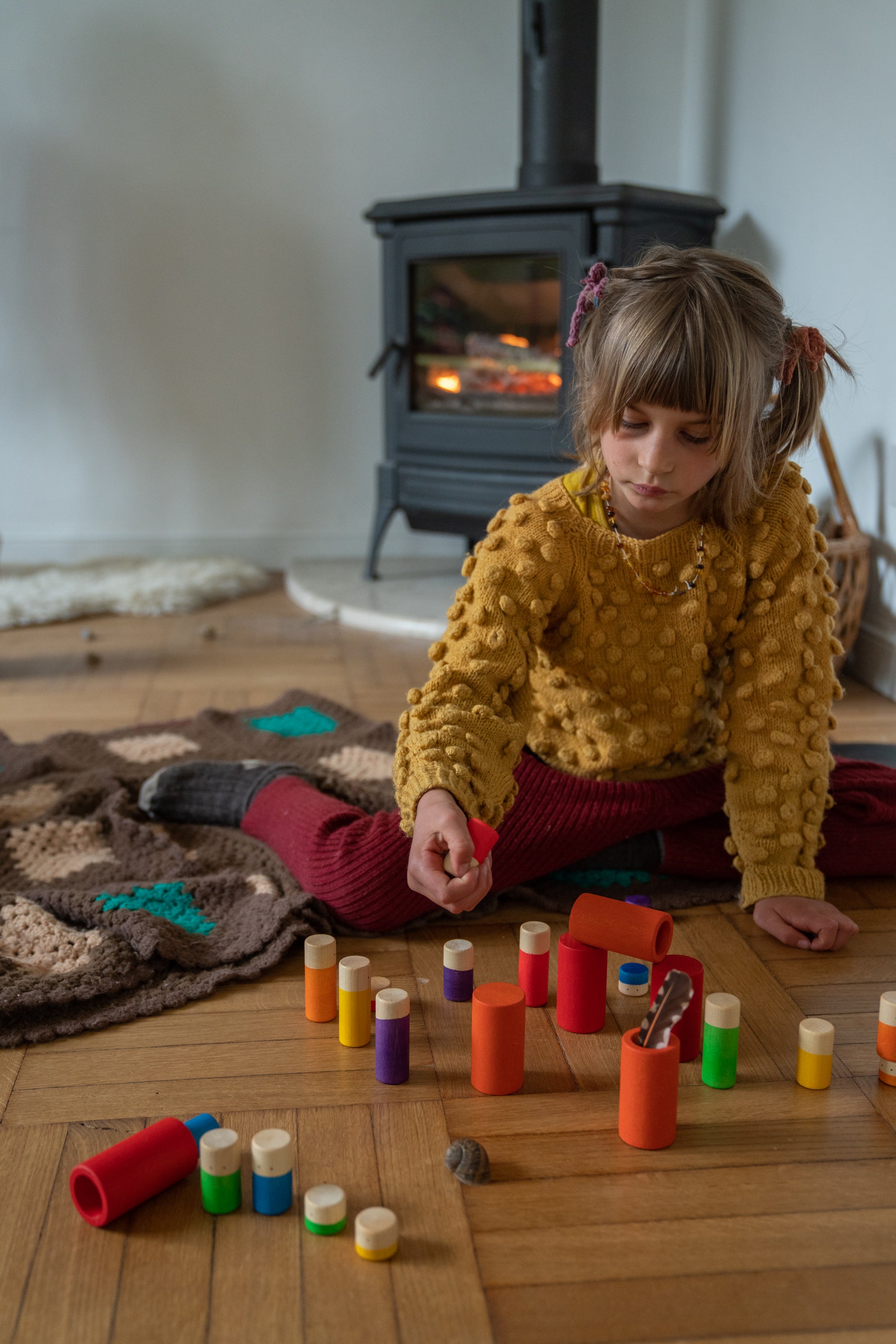 Grapat Wooden Loose Parts Toy Set - Montessori Learning Toys for Kids - Pre-Order Ships Late September to Early October - Perfect for Sensory Play & Early Childhood Education