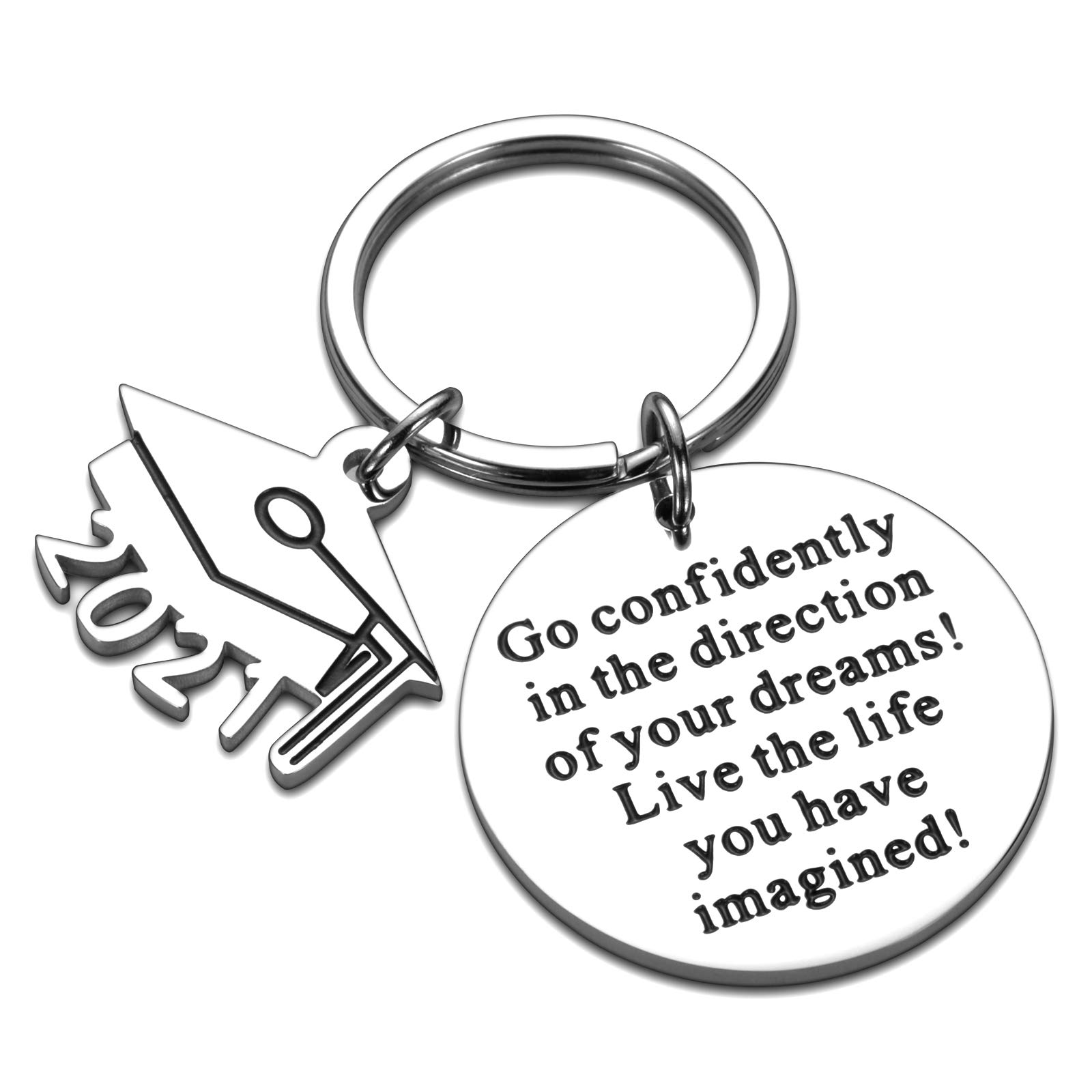 2021 Graduation Keychain Gift for Her, Him, Women, Men, College Students - Perfect Graduation Gift for Friends, Boys & Girls - Ideal for Commencement, Parties & Celebrations
