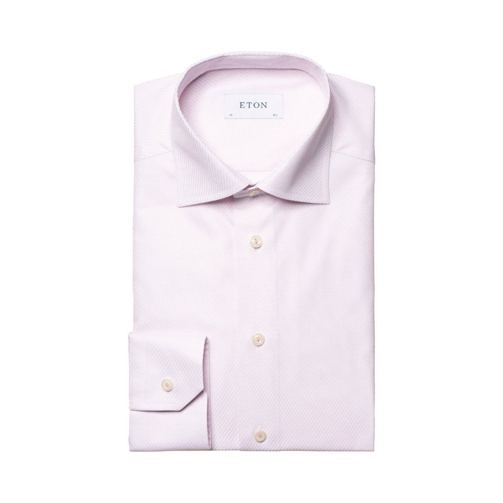 ETON Men's Semi-Solid Dobby Dress Shirt - Slim Fit Single Cuff Formal Shirt in Pink | Perfect for Business Meetings & Special Occasions