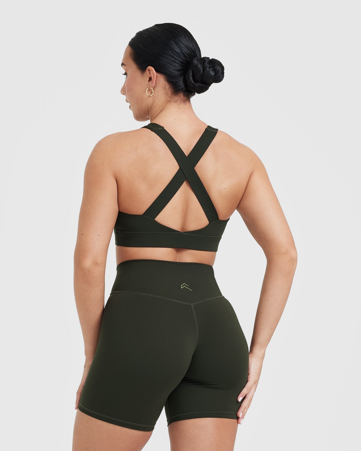 Timeless Wide Strap Sports Bra for Women - High Support Workout Top in Khaki | Yoga, Running, Gym & Activewear