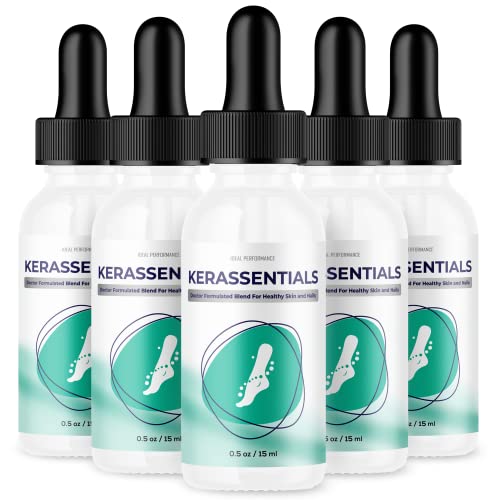 Kerassentials Toenail Fungus Treatment Oil - 5 Pack | Fast-Acting Antifungal Nail Solution for Healthy Toenails | Perfect for Athletes, Swimmers & Diabetics