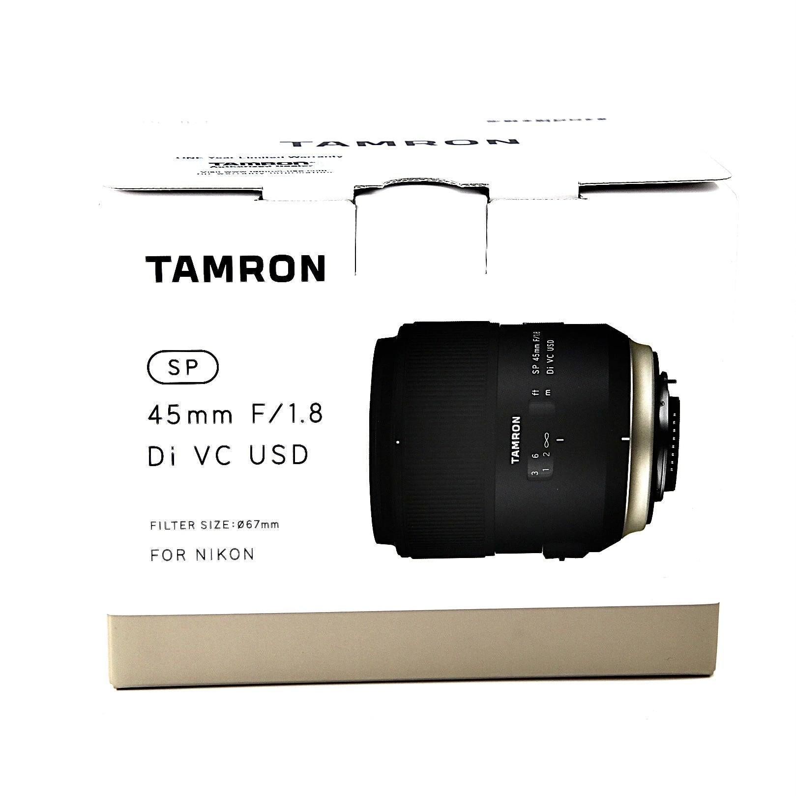 Refurbished Tamron SP 45mm f/1.8 Di VC USD Lens for Nikon F Mount - Like New Condition - Perfect for Portrait & Low Light Photography