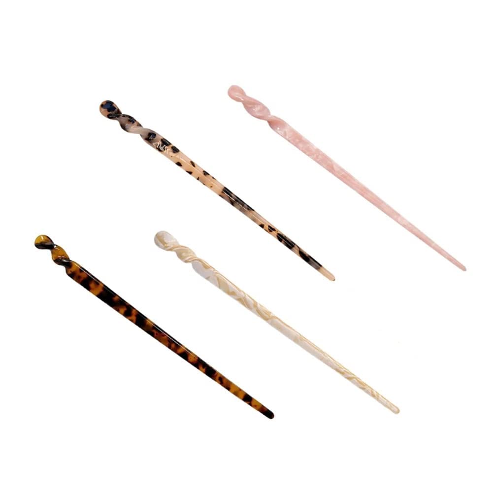 Glamifirsto Tortoise Shell Hair Sticks - Leopard Print Hairpins for Long Hair | Chinese Hair Chopsticks for Women & Girls | Perfect for Updos, Buns & Special Occasions