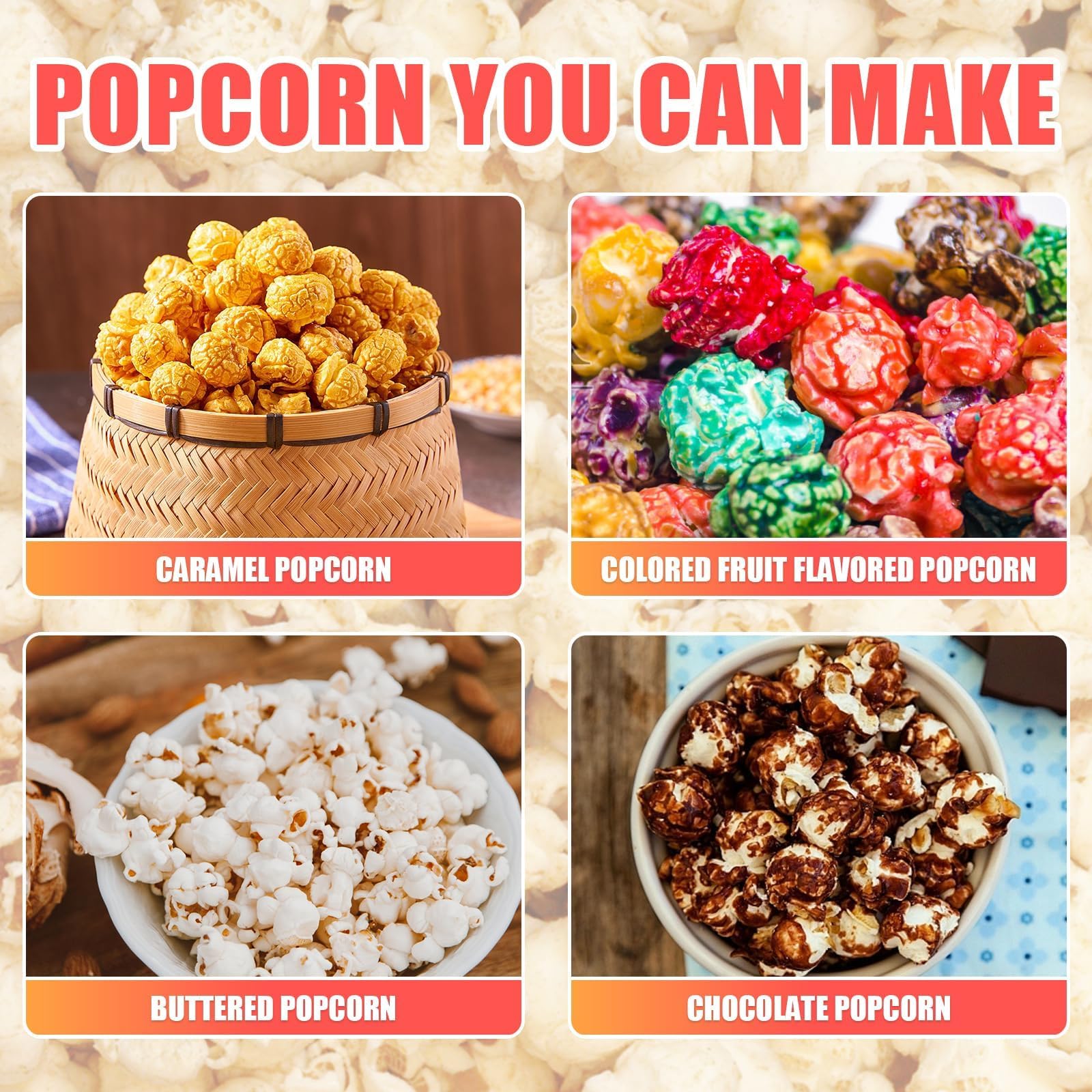 Commercial Popcorn Machine 12oz - 850W Movie Theater Style Popcorn Maker with Stainless Steel Kettle, Steel Frame & Tempered Glass - Red Countertop Popcorn Popper for Cinemas, Parties, Carnivals & Home Theater Snacks
