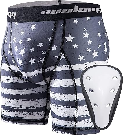 COOLOMG Men's Sliding Shorts with Protective Cup MD001 - Breathable Compression Underwear for Baseball, Football & Soccer - Perfect for Sports & Workout