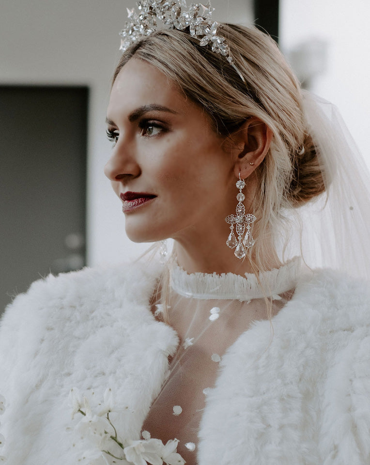 Elegant Pearl Chandelier Bridal Earrings - Vintage Statement Jewelry by Kezani | Perfect for Weddings, Prom & Special Occasions