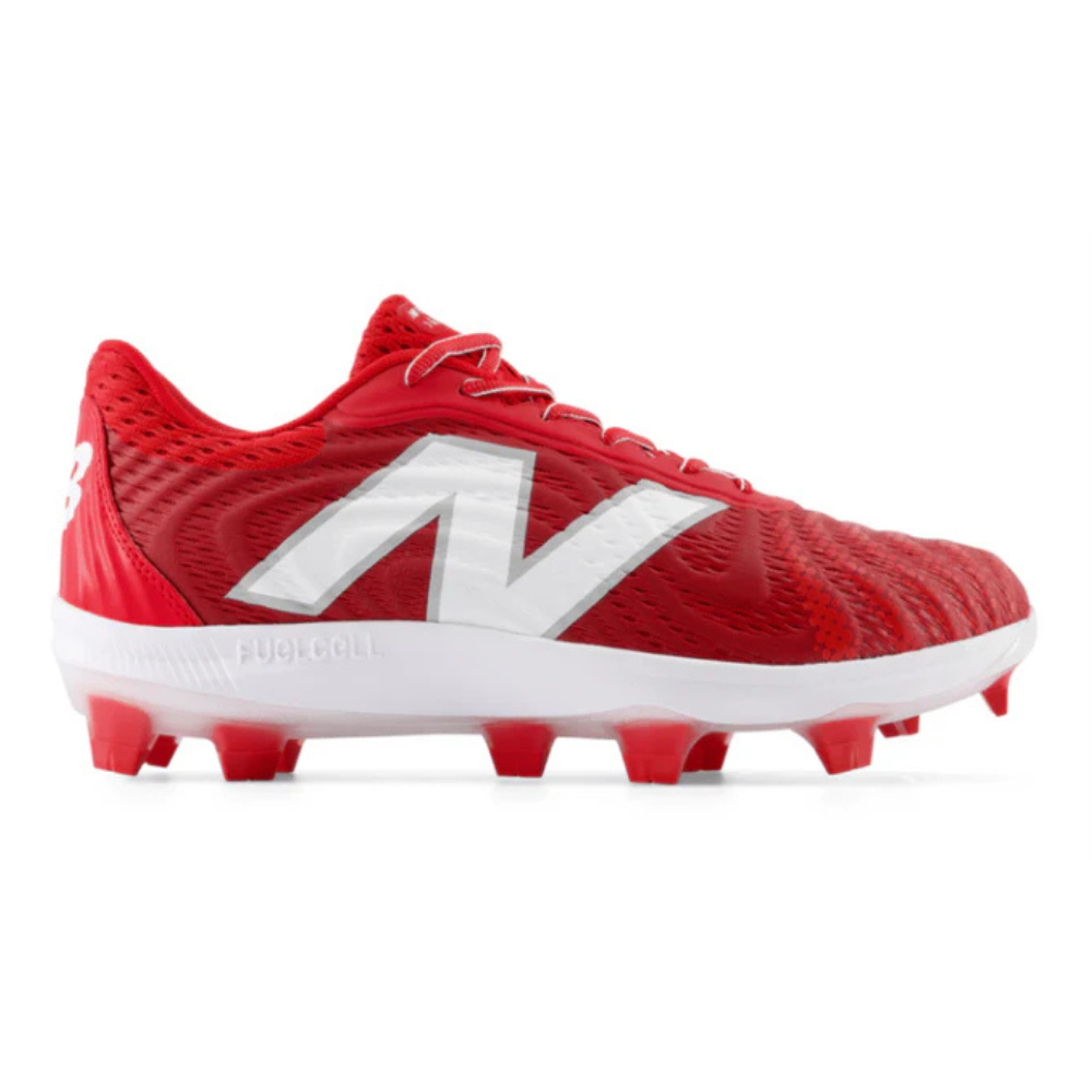 New Balance PL4040R7 Low Molded Cleats - Red Baseball & Softball Shoes for Men & Women | Perfect for Field Sports & Training