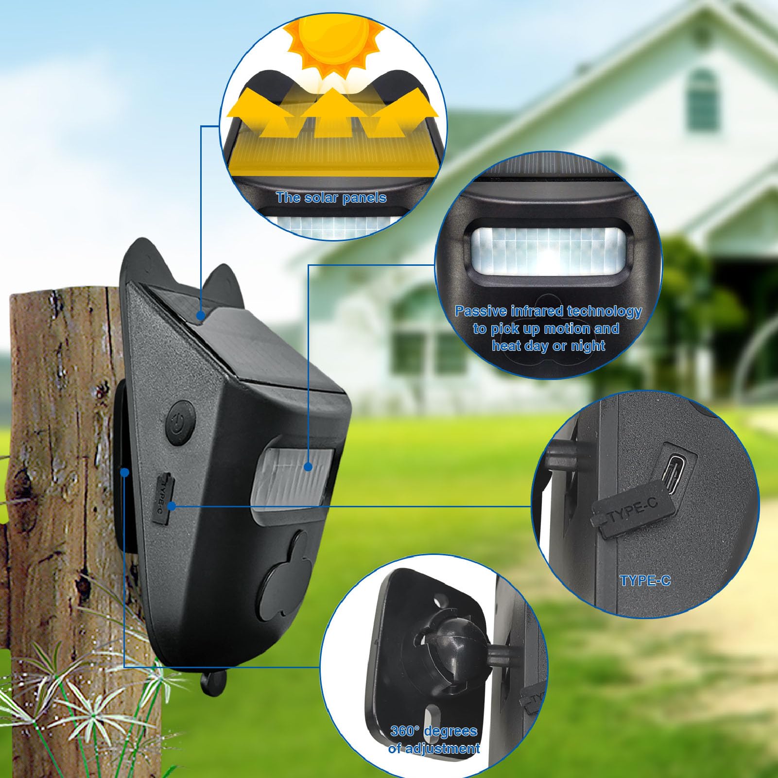 Long Range Solar Wireless Driveway Alarm System - Weatherproof Outdoor Motion Detector with 129dB Siren & LED Alert - Home Security for Yard, Garage, Farm & Property Protection (Ideal for Driveways, Backyards & Perimeter Security)