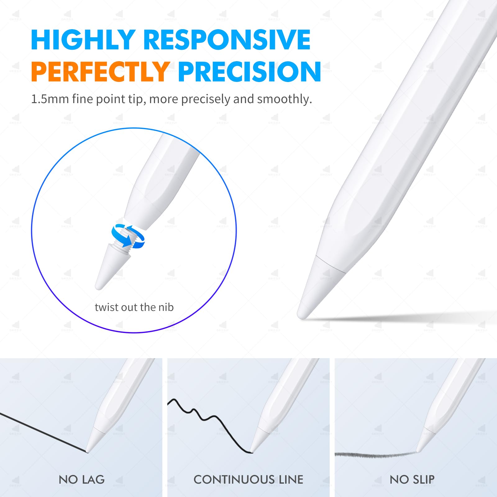 Premium Stylus Pen for iPad with Palm Rejection & Fast Charging - Active Pencil Compatible with Apple iPad Pro (2018-2023, 11/12.9 Inch), iPad Air 3/4/5, iPad 6/7/8/9/10, iPad Mini 5/6 - Perfect for Drawing, Note Taking & Digital Art
