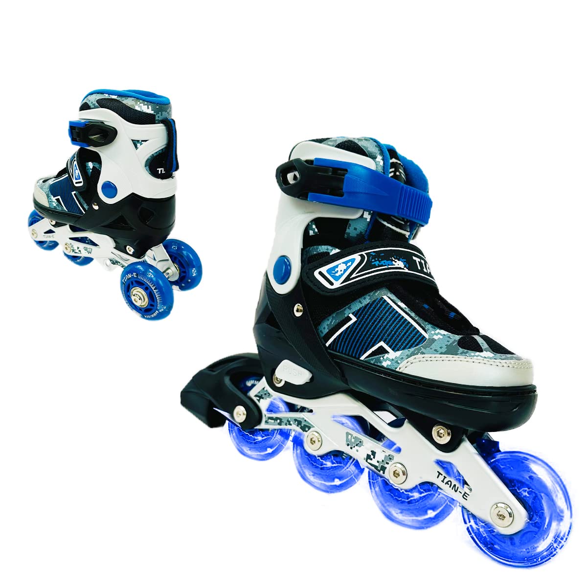 Adjustable 2-in-1 Convertible Inline Skates for Boys & Girls - Kids Rollerblades with Size Adjustment - Perfect for Outdoor Play, Birthday Gifts & Family Fun Activities