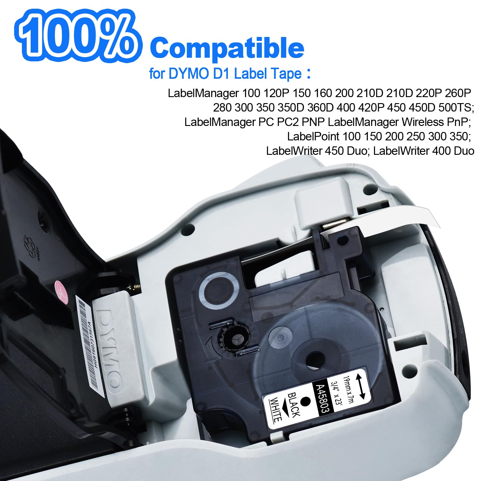GREENCYCLE Compatible Label Maker Tape for DYMO D1 - 3/4