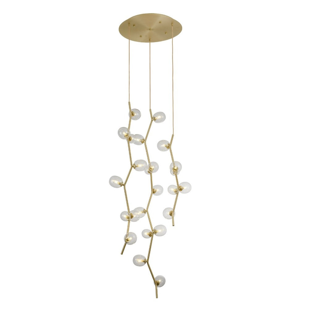 DeBerry Modern 5-Light Pendant Chandelier - Adjustable Hanging Fixture for Dining Room, Kitchen Island & Living Room Lighting - Brushed Nickel Finish with Clear Glass Shades