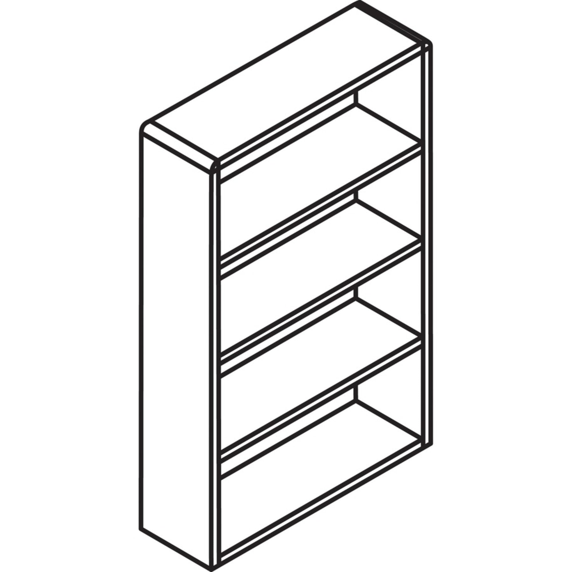 Lorell LLR99785 Cherry Laminate Bookcase - 5-Tier Wooden Bookshelf for Home Office, Library & Dorm Organization - Stylish Storage Solution for Books, Decor & Essentials