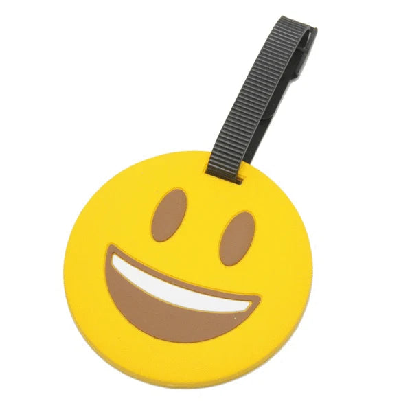Voltage Valet Luggage Tag with Emoji Design - Smiley Face EM110 SM - Perfect for Travel, Suitcases & Backpacks Identification