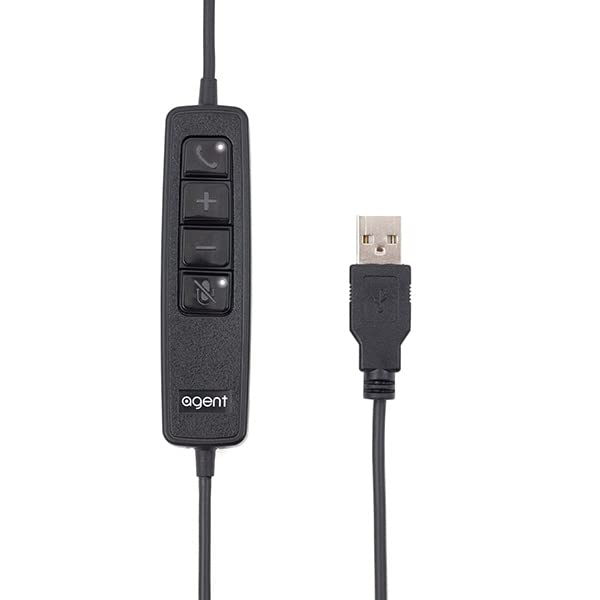 Agent AU40 Binaural USB Headset with Noise Cancellation - Professional USB Computer Headset for Call Center, Gaming, and Online Meetings - Crystal Clear Audio for Work from Home & Remote Teams