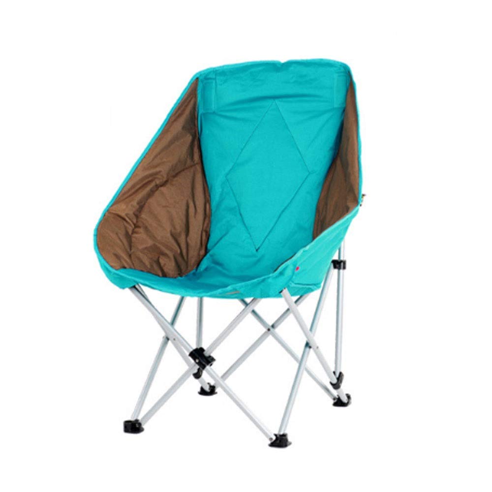 Portable Folding Moon Chair - Lightweight Outdoor Camping Chair for Picnic, Beach, Balcony & Indoor Use - Blue Leisure Stool with Carry Bag (Ideal for Travel, Backyard, Patio & Garden Relaxation)