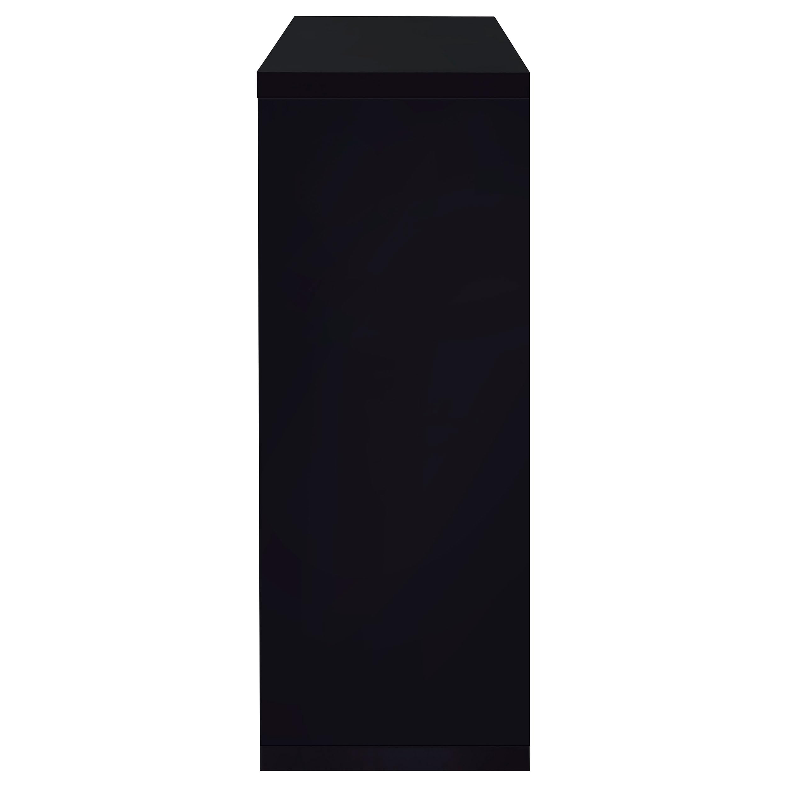 Modern Wine Table & Liquor Cabinet - Coaster Home Furnishings Prescott Rectangular Freestanding Wine Storage with 2 Shelves & Glass Holder, High Gloss Black - Perfect for Dining Room, Bar or Entertainment Area