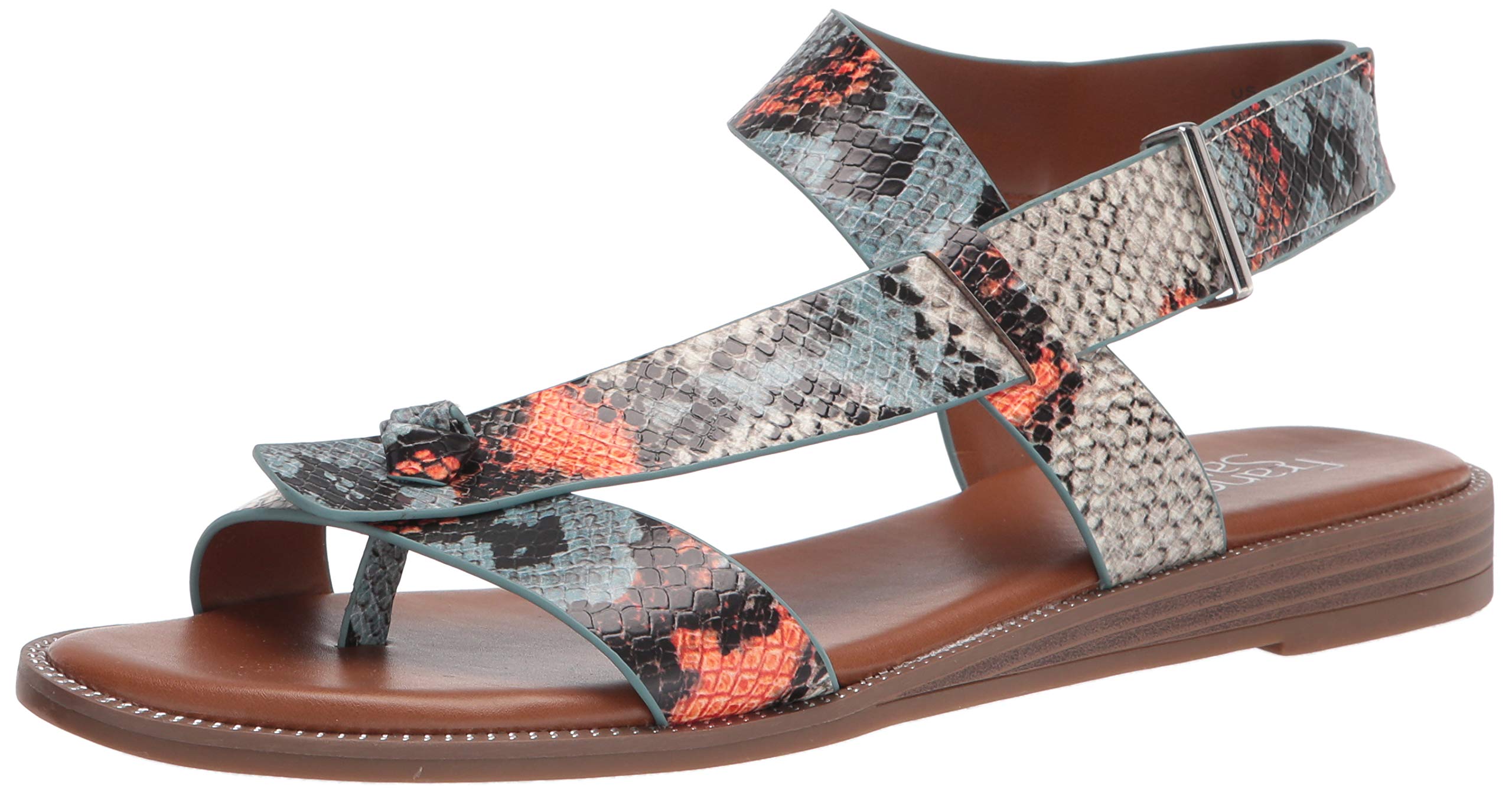 Franco Sarto Women's Glenni Ankle Strap Flat Sandals - Comfortable Casual Summer Shoes for Beach, Walking & Everyday Wear