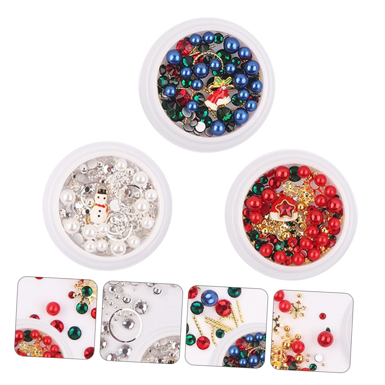 LALAFINA 6 Boxes Christmas Nail Art Decorations Kit - Festive Nail Stickers, Metal Trim Tips & Alloy Decals for Holiday Manicure | Perfect for Christmas Parties, Gift Giving & DIY Nail Art