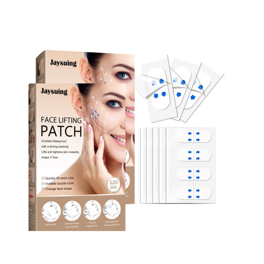 **120 Pcs V-Shape Facial Lifting Patches - Invisible & Waterproof for Quick Chin Lift, Double Chin Reduction & Jawline Contouring - Perfect for Daily Use, Special Events & Skincare Routine**