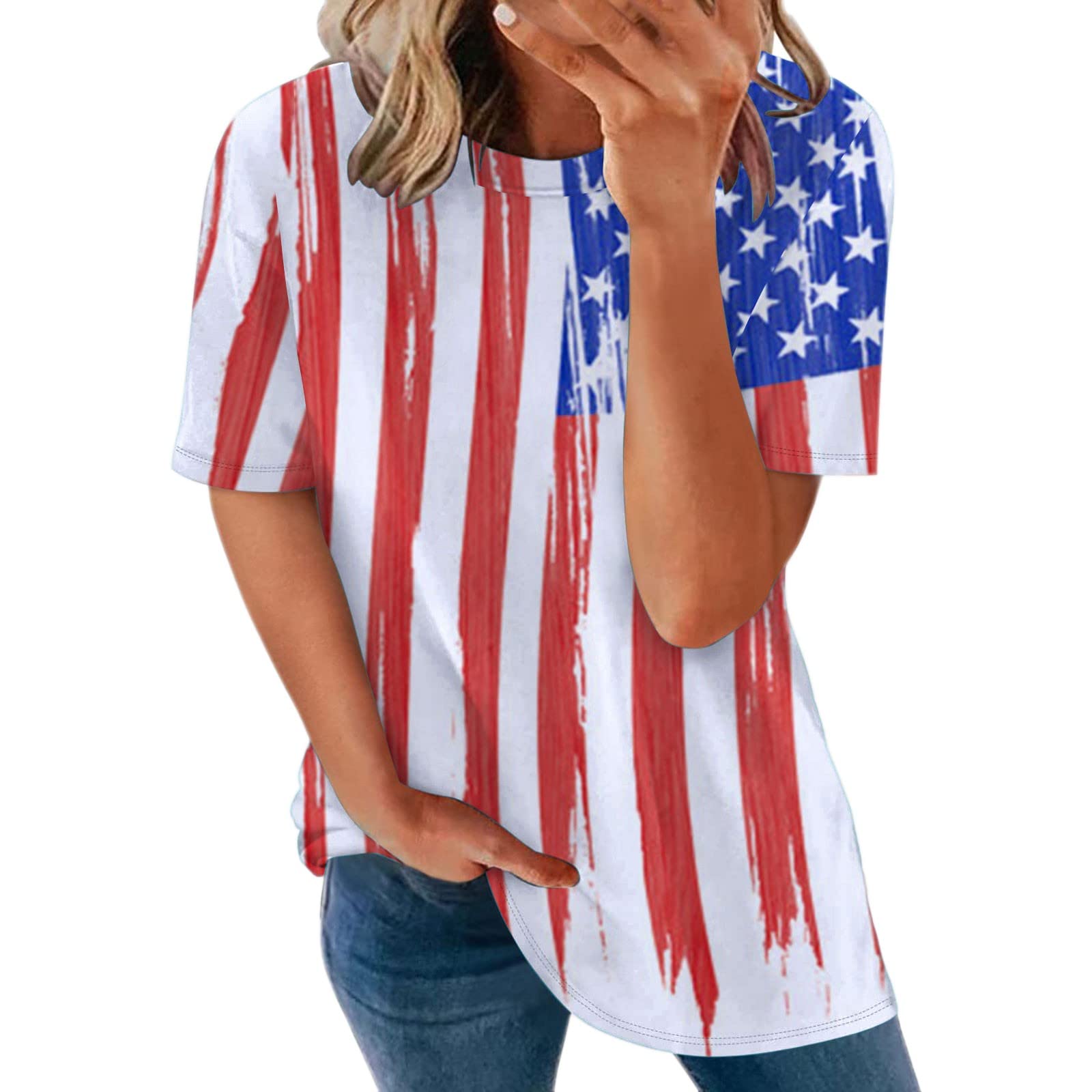 Women's Summer Short Sleeve Graphic T-Shirts - Crewneck Casual Loose Fit Tunic Tops for Women | Perfect for Beach, Vacation & Everyday Wear