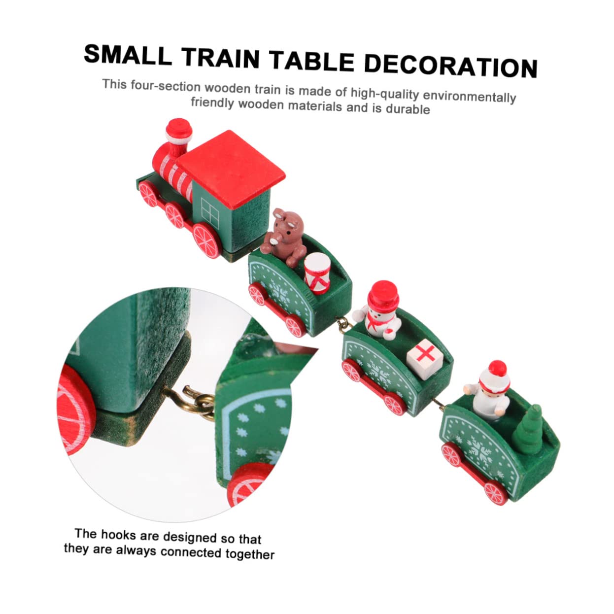 Wooden Christmas Train Toy for Kids - Mini Holiday Decor & Play