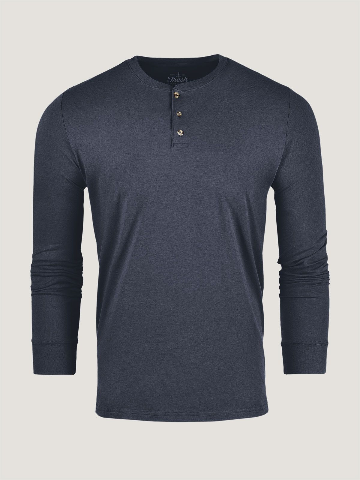 Odyssey Blue Long Sleeve Henley Shirt for Men - Soft Cotton Casual Button-Up Top for Everyday Wear, Work & Outdoor Activities