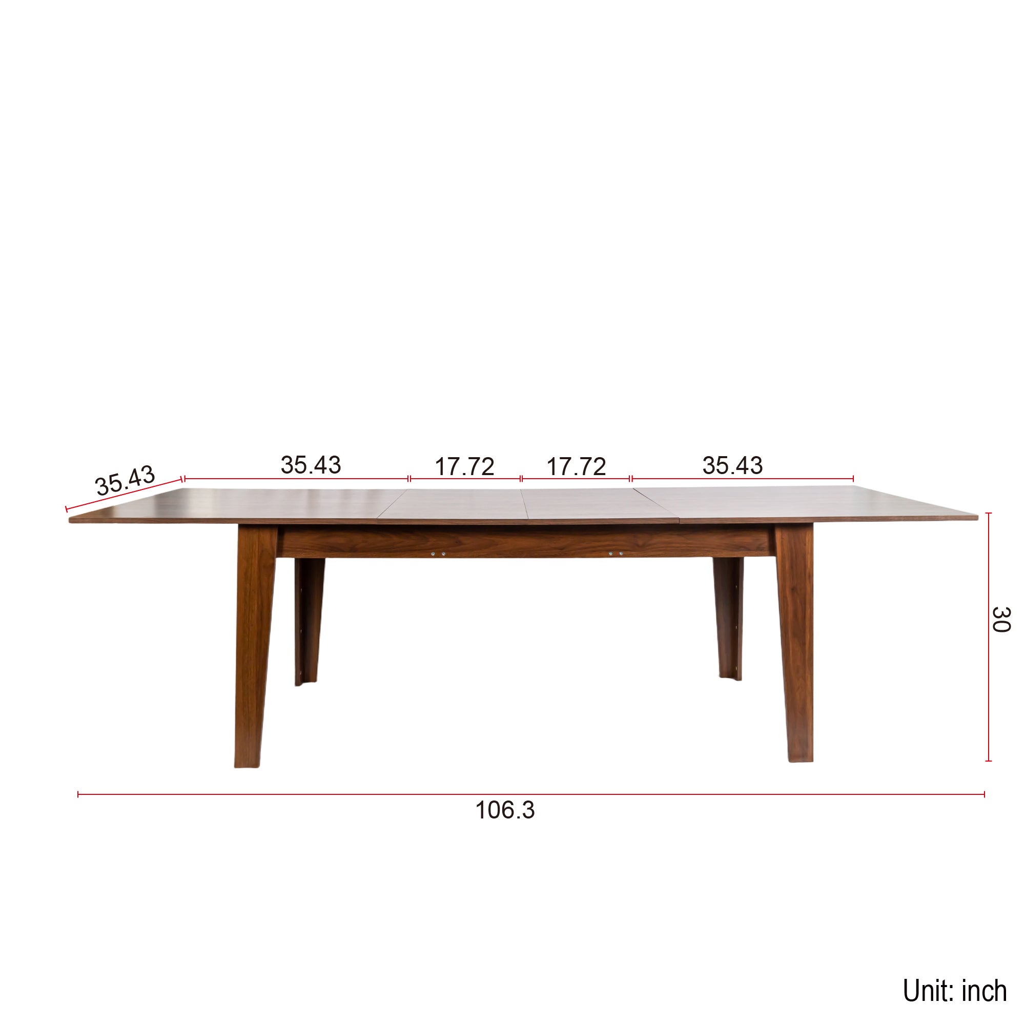 Extendable Dining Table 106.3 Inch - Large Kitchen Table for Family Gatherings, Dinner Parties & Everyday Meals | Solid Wood Expandable Table with Leaf | Perfect for Dining Room, Kitchen & Open Concept Spaces