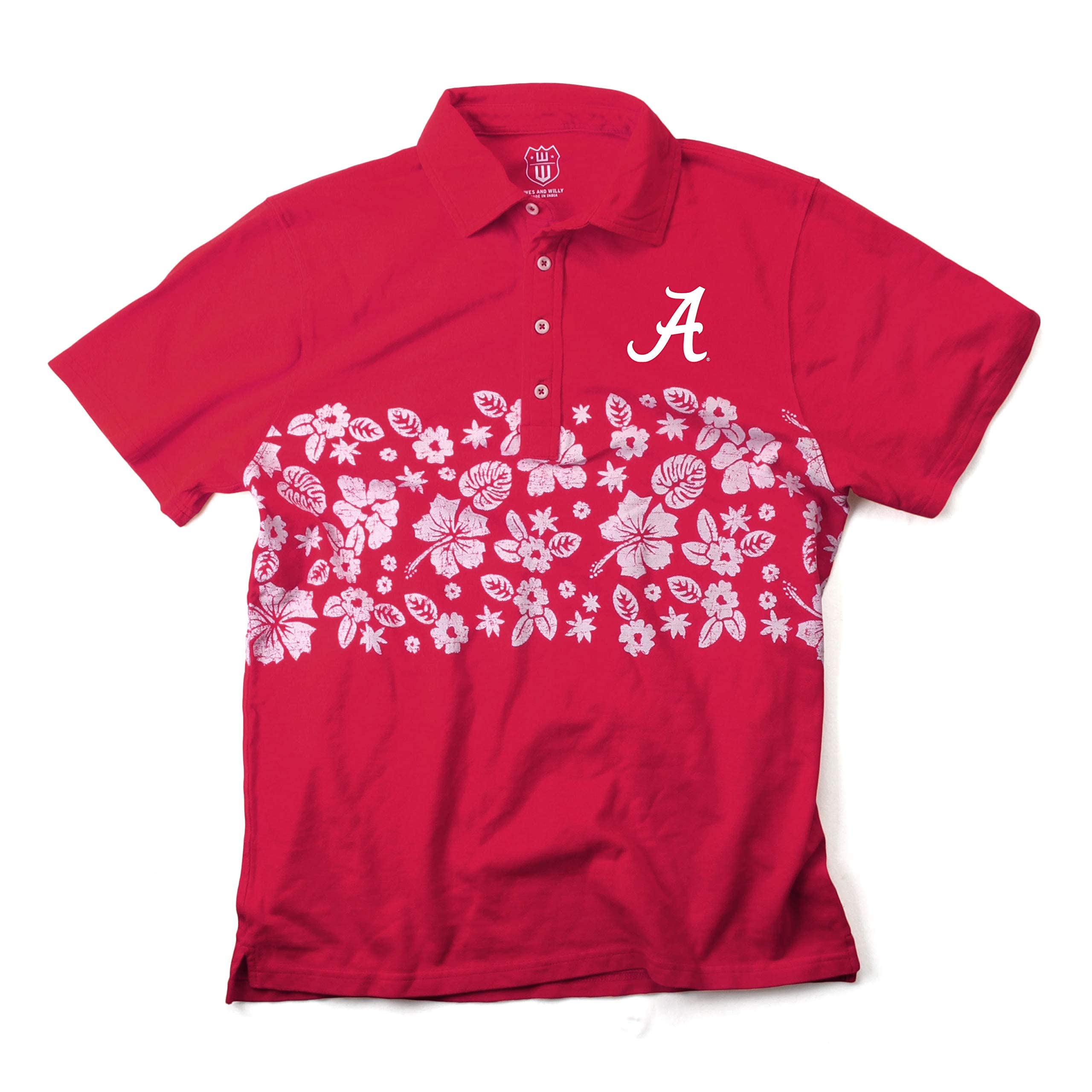 Wes and Willy Men's College Team Floral Print Polo Shirt - Comfortable & Stylish Fan Apparel for Game Day, Tailgating & Casual Wear