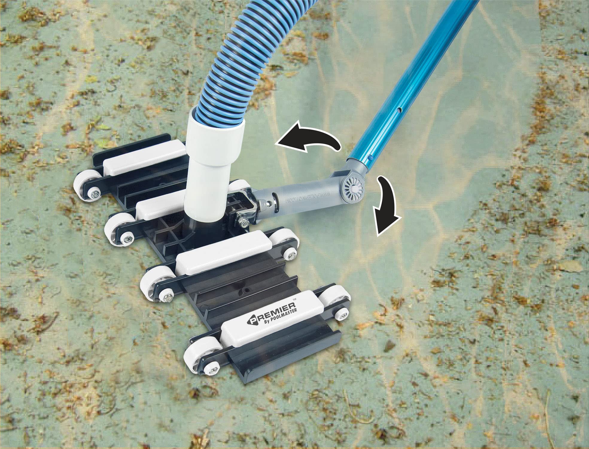 Poolmaster 29018 Adjustable Swimming Pool Cleaning Pole with Pivot Head - Telescopic Pool Skimmer Pole for In-Ground & Above Ground Pools, Spas & Hot Tubs - Perfect for Leaf Skimming, Vacuuming & Maintenance