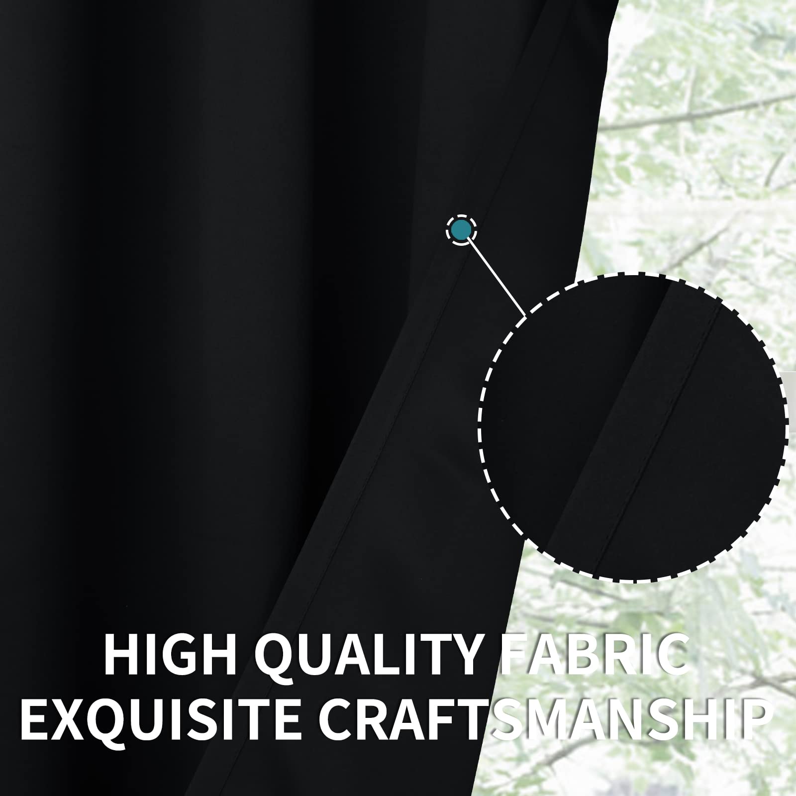 BGment Blackout Curtains 84 Inch Length - Room Darkening Window Curtains for Bedroom, Living Room, Bathroom - 52x84 Inch, 1 Panel, Black - Perfect for Privacy, Light Blocking & Room Dividers