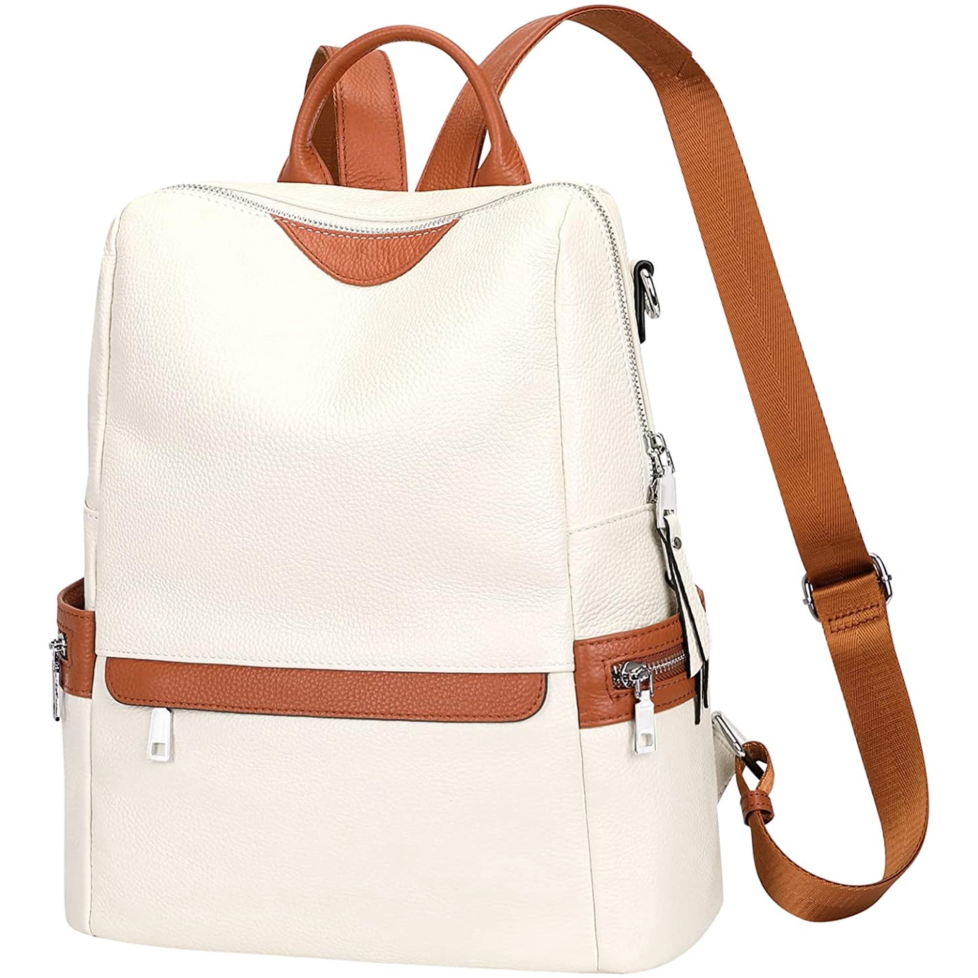 MUCHOVA Stylish Teen Girls Faux Leather Backpack Purse - Multipurpose Handbag & Shoulder Bag for School, Travel & Casual Outings | Printed Strap & Durable Design