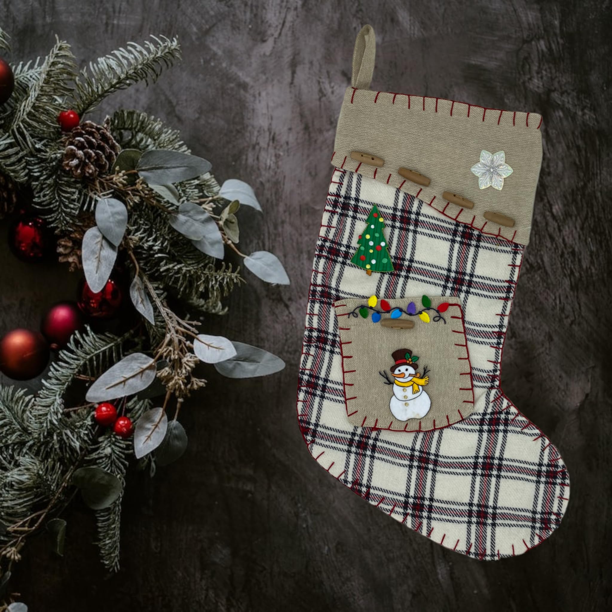 Snowman with Pipe Embroidered Iron-On Patch for Jackets, Hats & DIY Crafts - Christmas Holiday Decoration