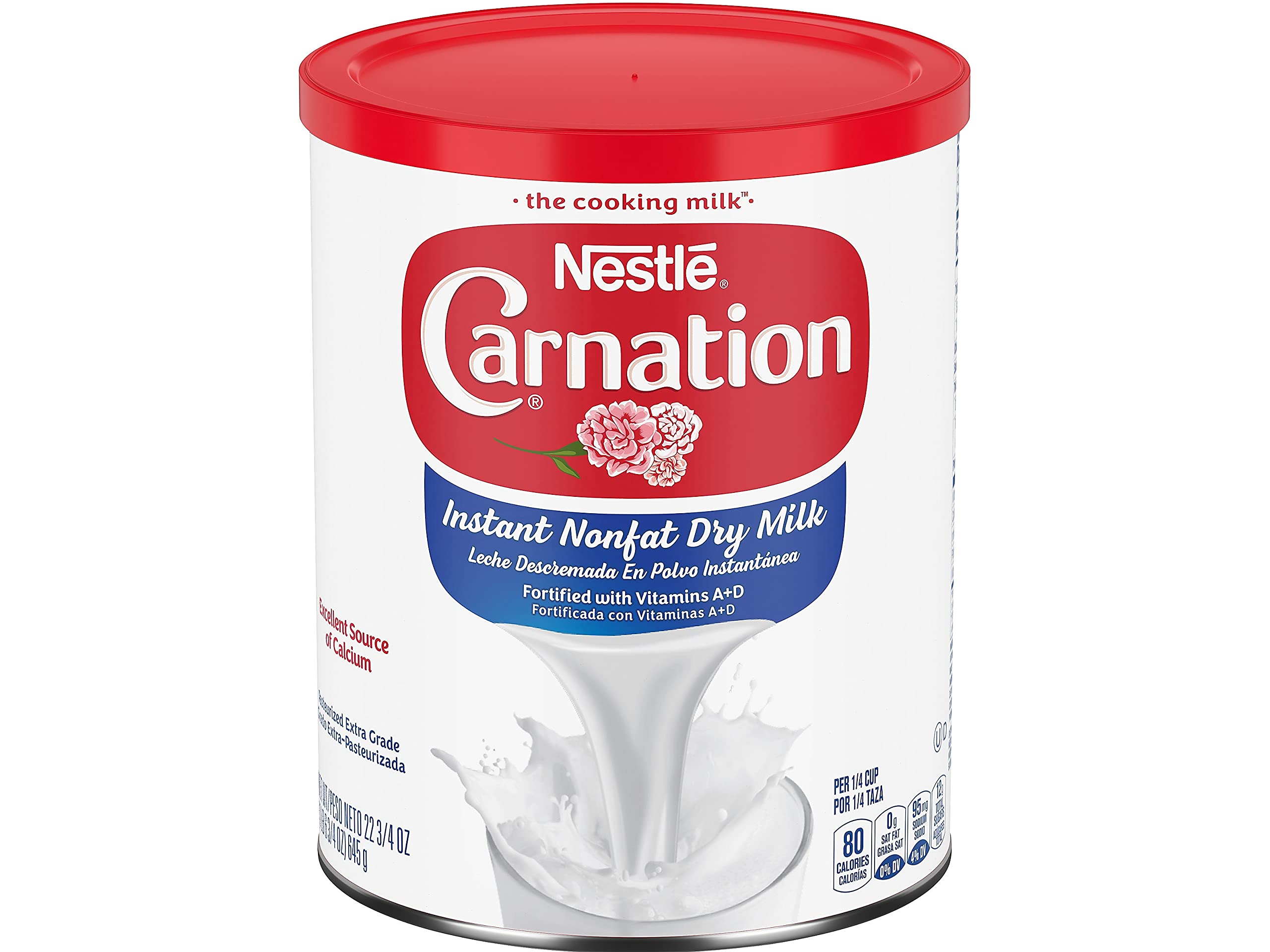 Carnation® Instant Nonfat Dry Milk Powder - Unsweetened, 22.75 oz Canister (Pack of 4) | Great for Baking, Coffee Creamer & Emergency Food Storage