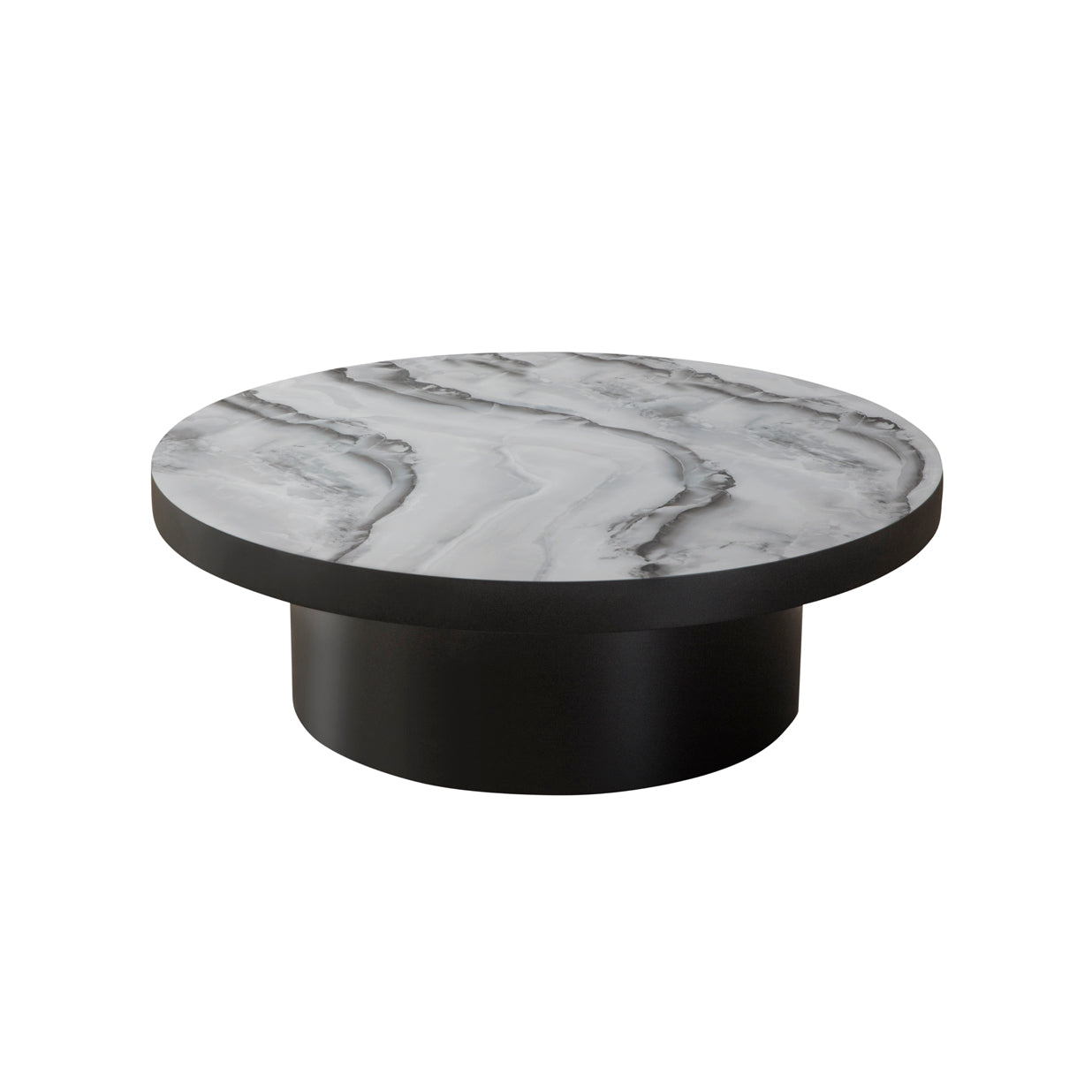 Modern Black and White Trio Bunching Coffee Table Set - Nesting Side Tables for Living Room, Office & Small Spaces - Stylish Home Decor Accent