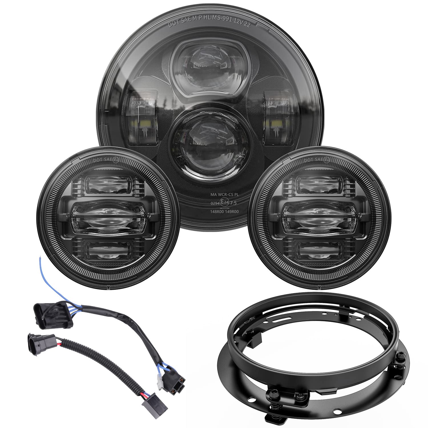 Z-OFFROAD 7 Inch Motorcycle LED Headlight with 4.5
