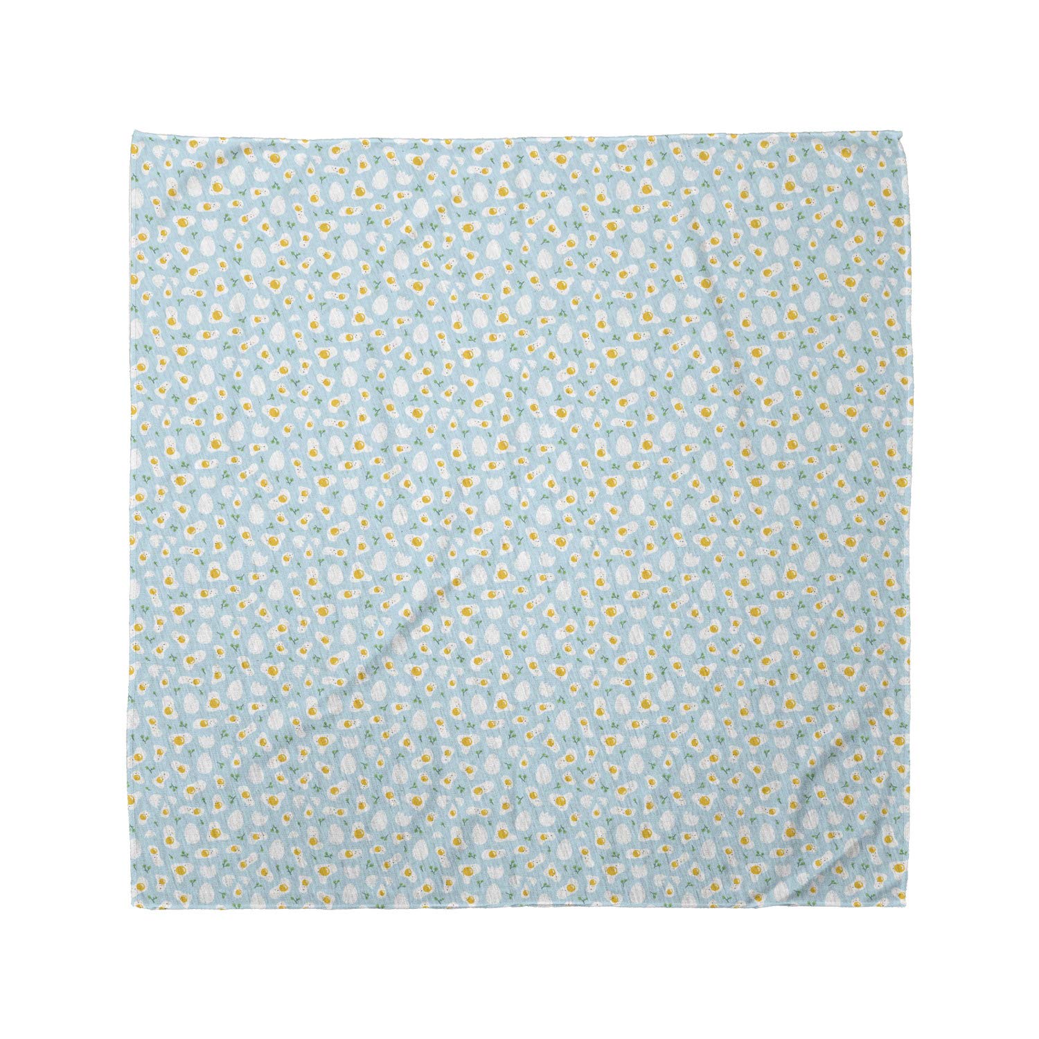 Ambesonne Breakfast Bandana - Blue Morning Eggs Pattern Unisex Head & Neck Scarf for Cooking, Baking & Outdoor Activities
